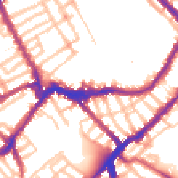 Daytime road noise heatmap for SW6 1BW