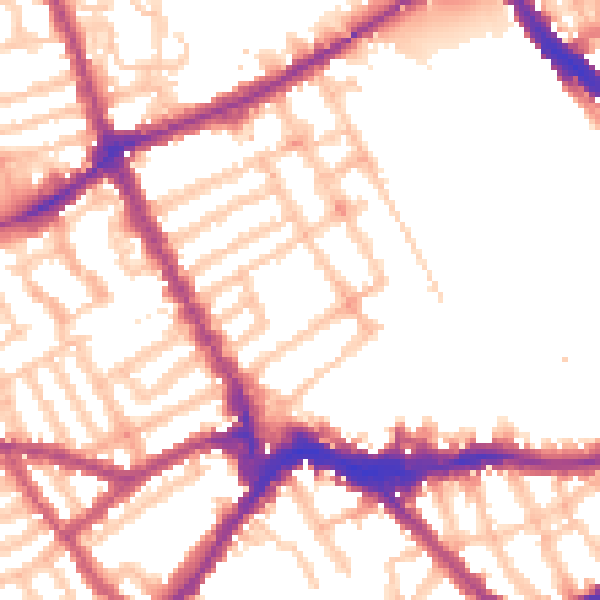 Daytime road noise heatmap for SW6 1DQ