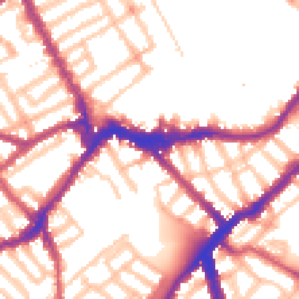 Daytime road noise heatmap for SW6 1EP