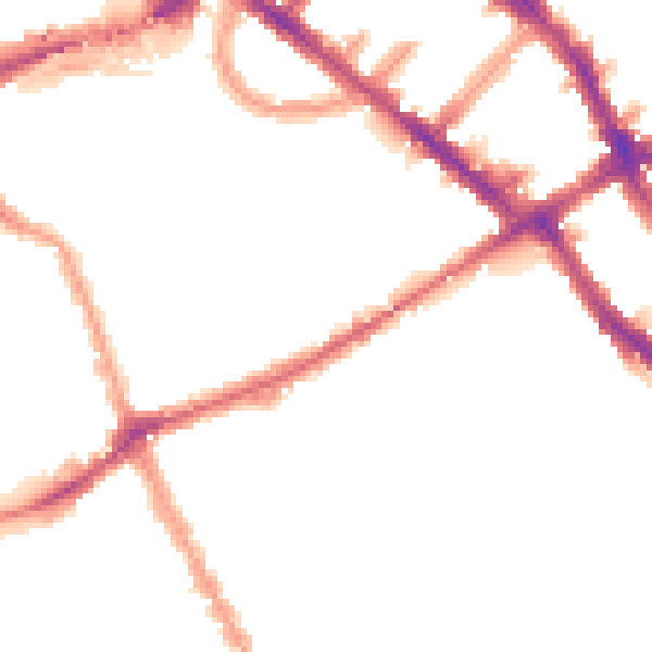 Night-time road noise heatmap for SW6 1TT