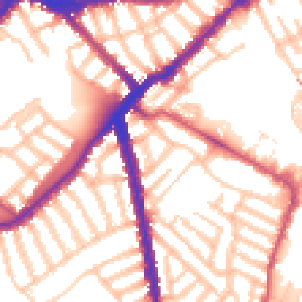 Daytime road noise heatmap for SW6 2AJ