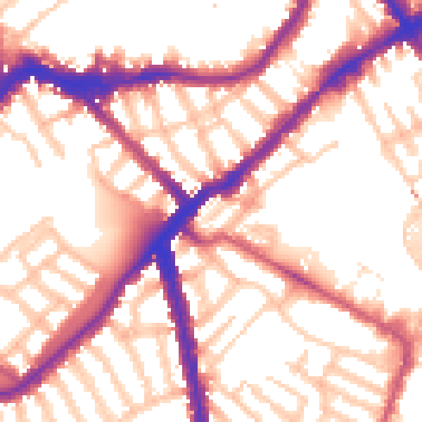 Daytime road noise heatmap for SW6 2EX