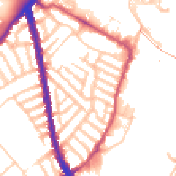 Daytime road noise heatmap for SW6 2LD