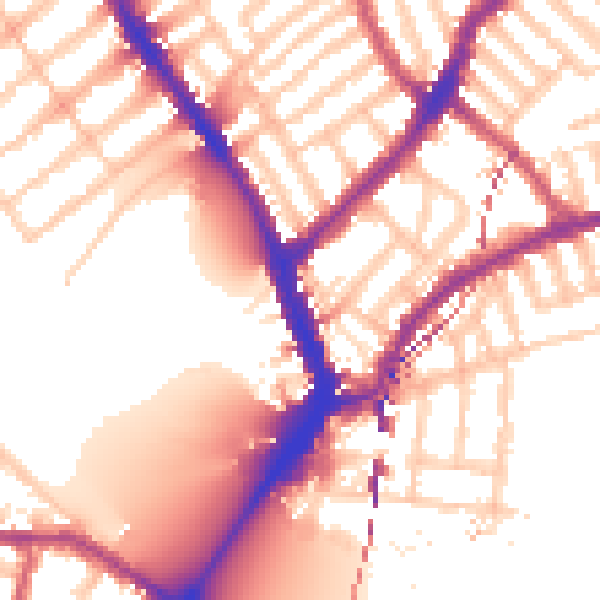 Daytime road noise heatmap for SW6 3JH