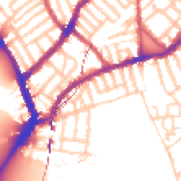 Daytime road noise heatmap for SW6 3LY
