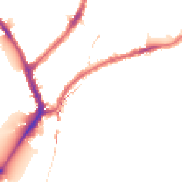 Night-time road noise heatmap for SW6 3NE