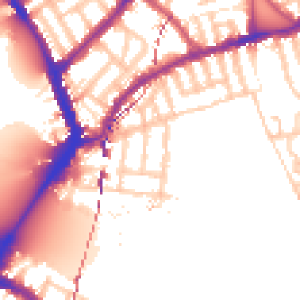 Daytime road noise heatmap for SW6 3PJ