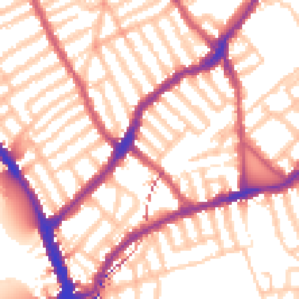 Daytime road noise heatmap for SW6 4DX