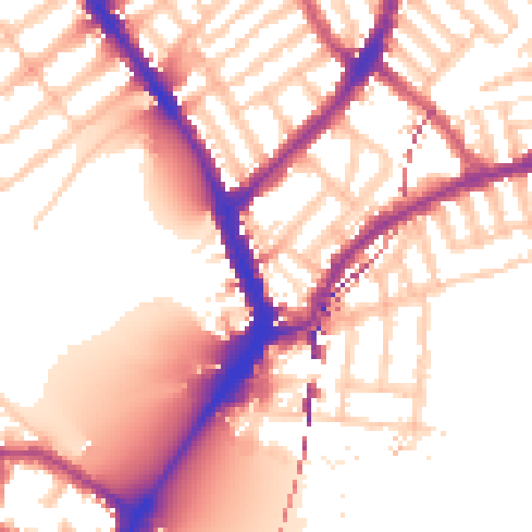 Daytime road noise heatmap for SW6 4NT