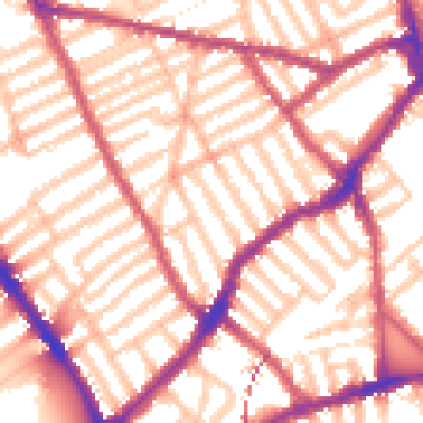 Daytime road noise heatmap for SW6 5AB