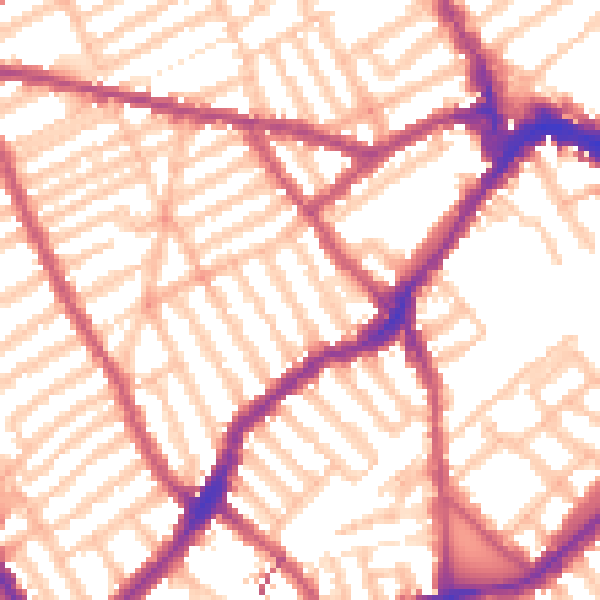 Daytime road noise heatmap for SW6 5DH