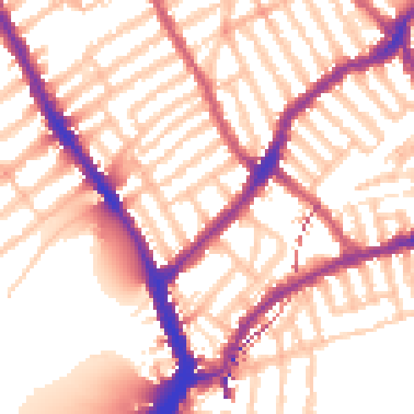 Daytime road noise heatmap for SW6 5LE