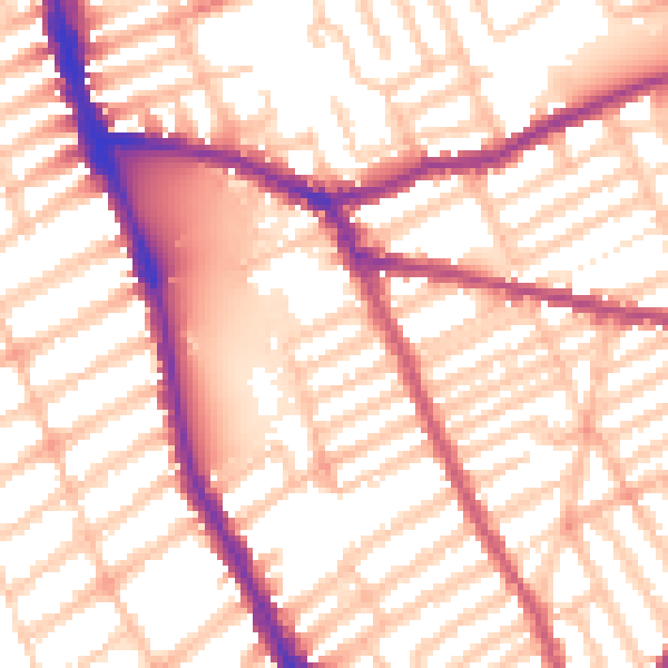 Daytime road noise heatmap for SW6 6AJ