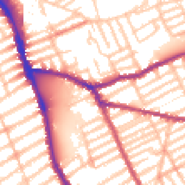Daytime road noise heatmap for SW6 6BJ