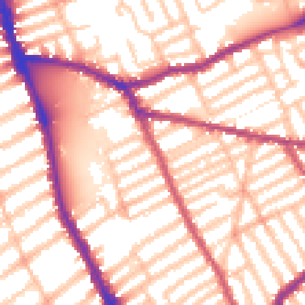 Daytime road noise heatmap for SW6 6BT