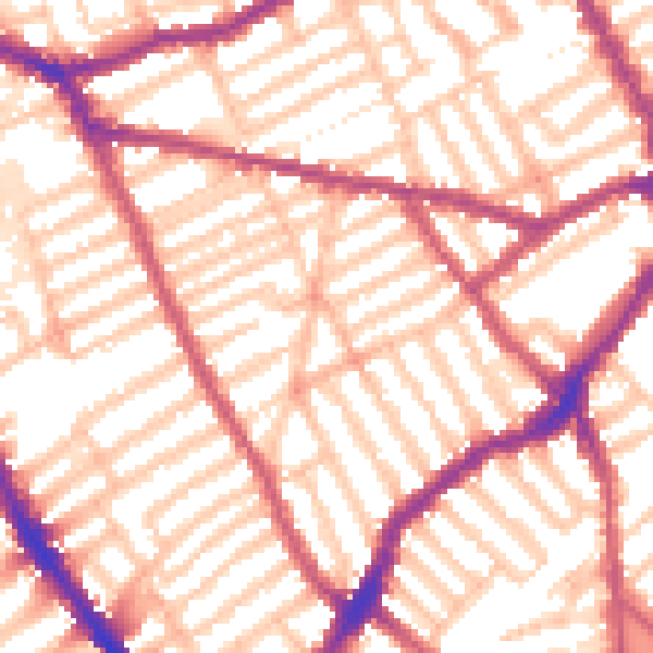Daytime road noise heatmap for SW6 7BG