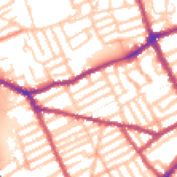 Daytime road noise heatmap for SW6 7LT
