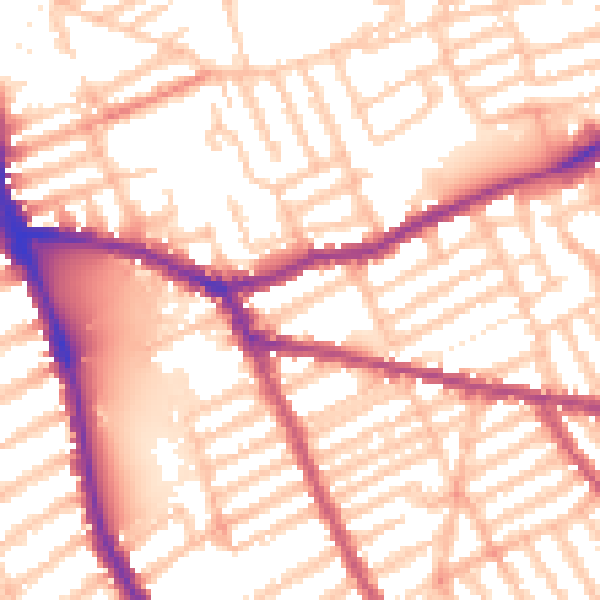 Daytime road noise heatmap for SW6 7NH