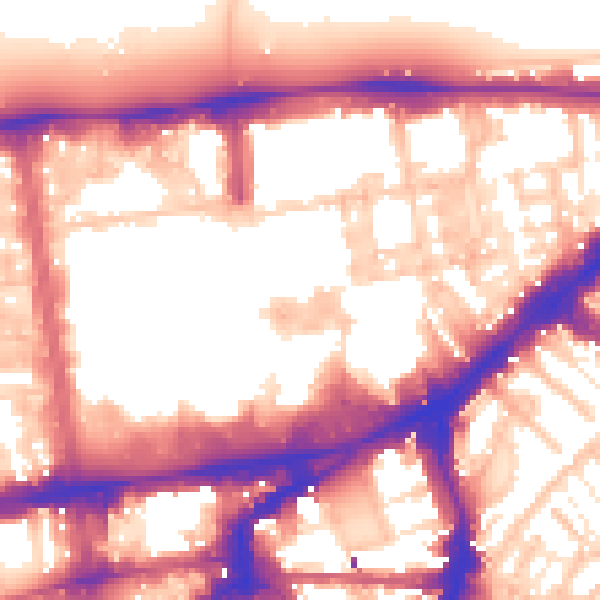 Daytime road noise heatmap for SW7 1BE