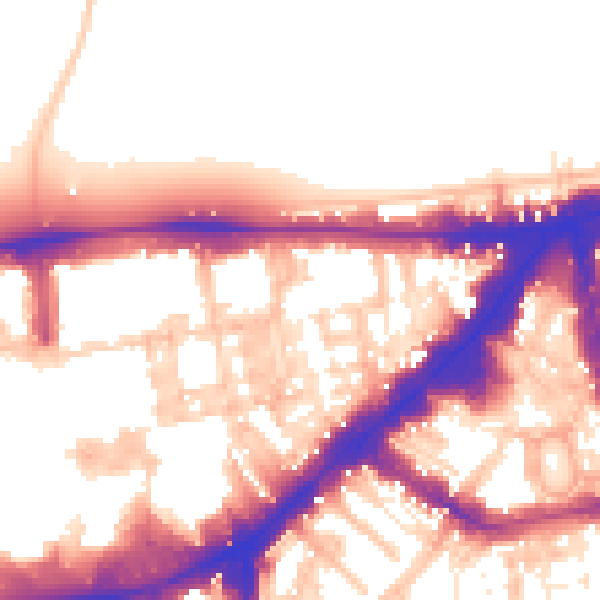 Daytime road noise heatmap for SW7 1BG