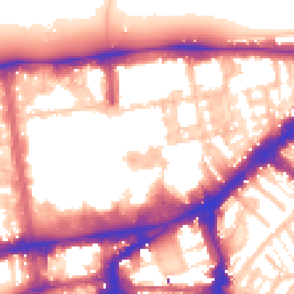 Daytime road noise heatmap for SW7 1BJ