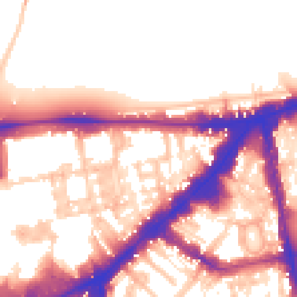 Daytime road noise heatmap for SW7 1BS