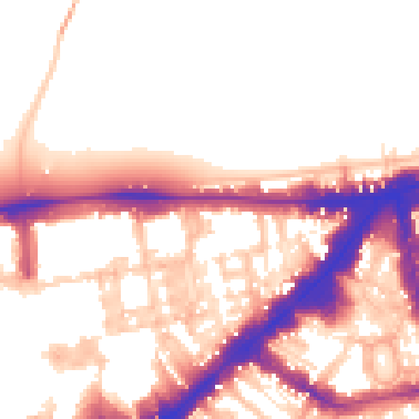 Daytime road noise heatmap for SW7 1BW