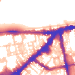 Daytime road noise heatmap for SW7 1DX