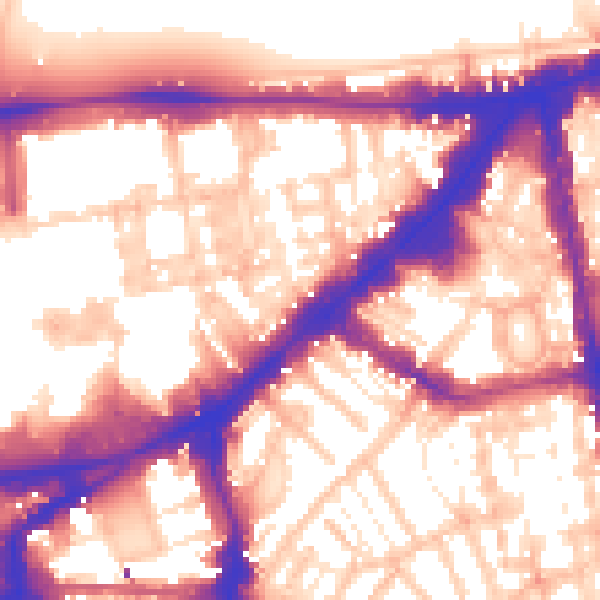 Daytime road noise heatmap for SW7 1EW