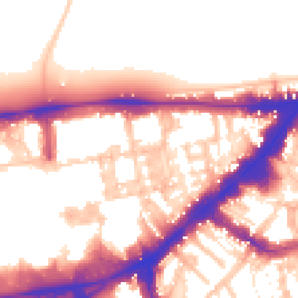 Daytime road noise heatmap for SW7 1PH