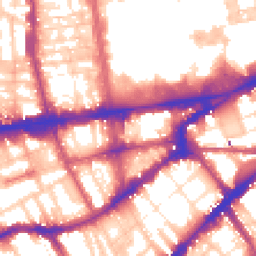 Daytime road noise heatmap for SW7 2DU
