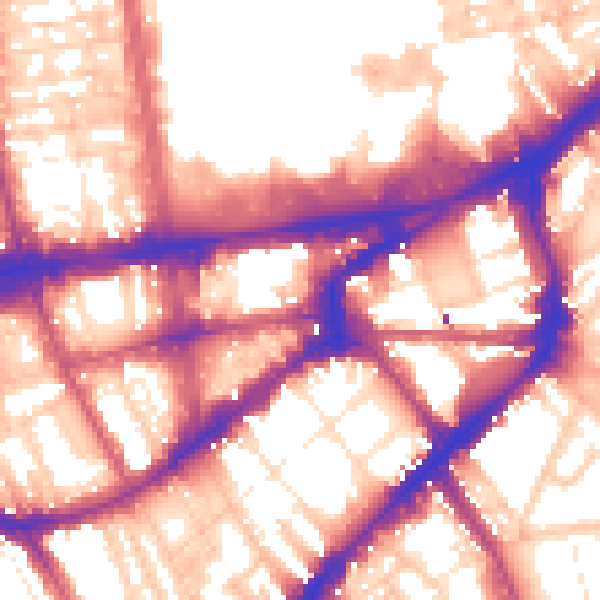 Daytime road noise heatmap for SW7 2JS