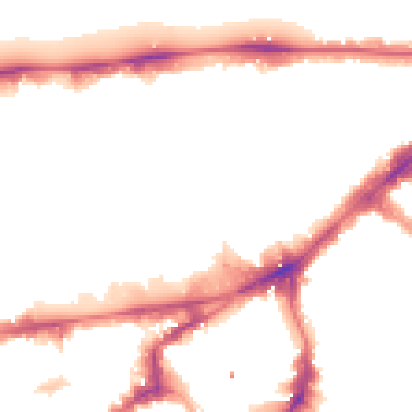 Night-time road noise heatmap for SW7 2PR