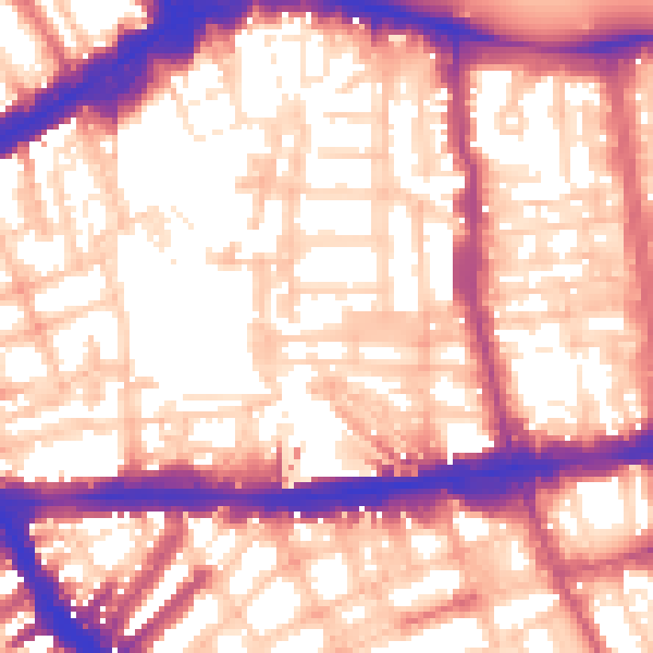 Daytime road noise heatmap for SW7 4AA