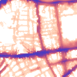 Daytime road noise heatmap for SW7 4AJ