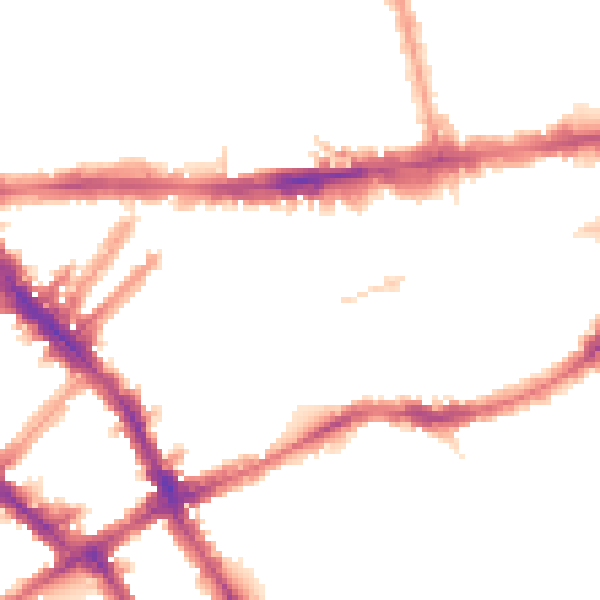 Night-time road noise heatmap for SW7 4LX