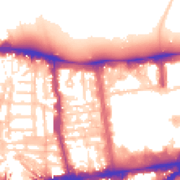 Daytime road noise heatmap for SW7 5QL