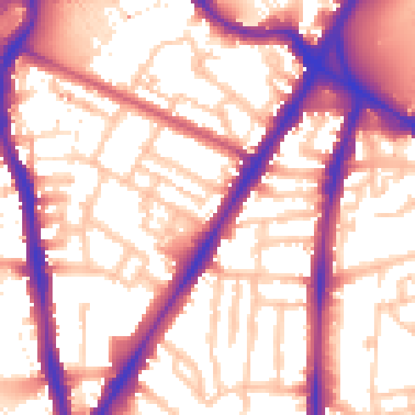 Daytime road noise heatmap for SW8 1AR