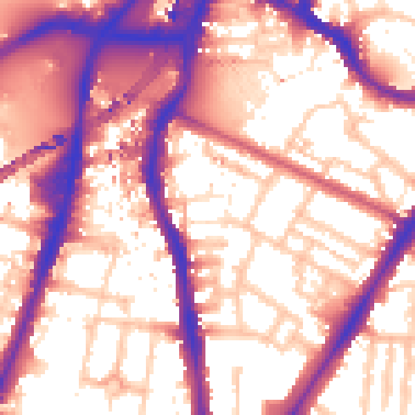 Daytime road noise heatmap for SW8 1FY
