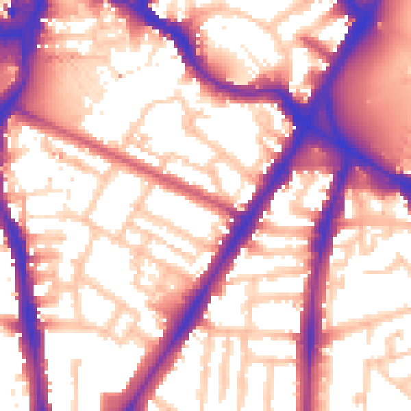 Daytime road noise heatmap for SW8 1LD