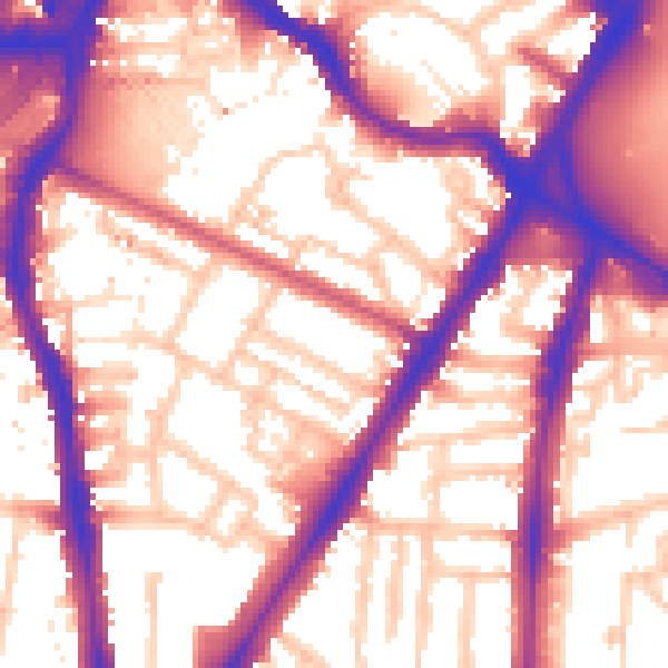 Daytime road noise heatmap for SW8 1LR