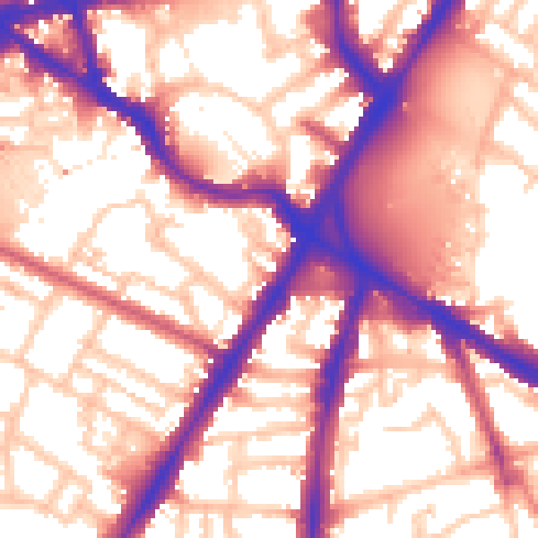 Daytime road noise heatmap for SW8 1NN