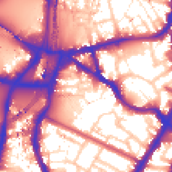 Daytime road noise heatmap for SW8 1TQ
