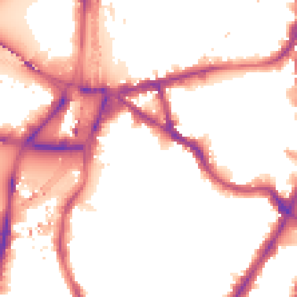 Night-time road noise heatmap for SW8 1TQ