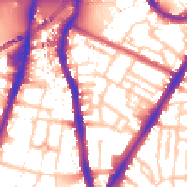 Daytime road noise heatmap for SW8 1XD