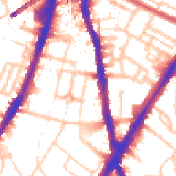 Daytime road noise heatmap for SW8 2DE