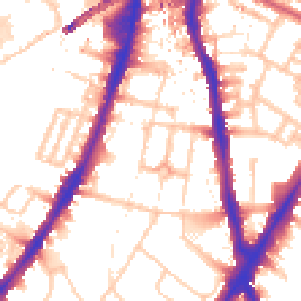 Daytime road noise heatmap for SW8 2HB