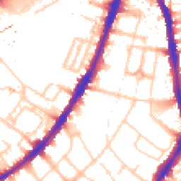 Daytime road noise heatmap for SW8 2NP