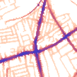 Daytime road noise heatmap for SW8 3SH