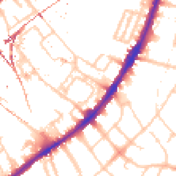 Daytime road noise heatmap for SW8 4HL